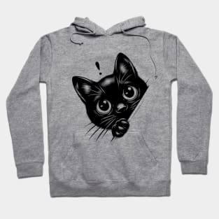 Black Cat Peeking Hoodie